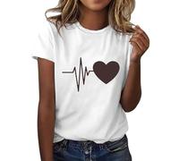 Générique Maglietta a maniche corte con scollo rotondo stampato per donna, moda e tempo libero, performance artistica, top nero da donna, Le Noir, M