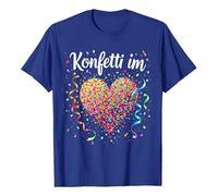 Générique Maglietta a maniche corte da uomo a donna, con motivo coriandoli a cuore e nastri, coppia oversize, stile casual, divertente, girocollo, taglia grande, per estate, carnevale e quotidiano, 01