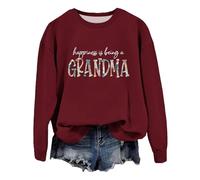 Générique Maglione da uomo -madre per donna, camicia autunnale con collo rotondo, senza cappuccio, l'essere una -madre Pullover da donna bianco, Vino, XXL