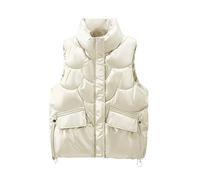 Générique Maglione da uomo personalizzabile The New Down Cotton Waistcoat Femminile Short Women's Models Horse Folder Kangshi Outer Wear Jacket Giacca Miles Morales Bambino, bianco, XL