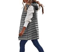 Générique Maglione Maman Gilet in cotone con cappuccio a righe leggero - Donna Autunno Inverno Gilet con cappuccio in cotone Maglione Verde Cappuccio, grigio, XXX-Large