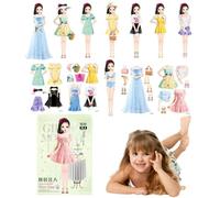 Générique Magnetic Princess Dress Up - Magnet Paper Doll and Costumes - Magnetic Paper Dolls Game for Girls Christmas, Capodanno, Pasqua, Regali di compleanno