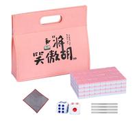 Générique Mahjong Game Set, Compact Family Tile Match, Includes Tablecloth, Ruler, Dice, Carrying Case for Travel, Holidays, Birthday Party Entertainment 0,94 x 0,67 pollici
