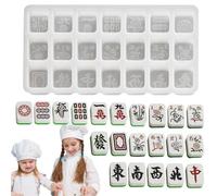 Générique Mahjong, stampi in silicone per resina, stampi per piastrelle Mahjong, stampi per stampaggio di Domino, stampi per dadi di Mahjong creativi, in resina, in silicone, per progetti artigianali