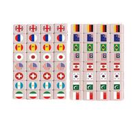 Générique Mahjong Tiles - Giocattolo classico Mah Jongg | Lightweight portatile Mahjong Tile | Flag Pattern Games Blocks Tiles for Men Women Girls Youth Teens Wife Husband Son Daughter Family Friends