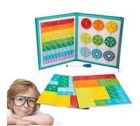 Générique Manipolatori di matematica - 8.66x7.08x0.6 Pollici Conteggio magnetico di matematica, Puzzle di frazione magnetico, montesori Piastrelle Cerchi per bambini Piastrelle Circle Cubi, Conti