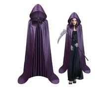 Générique Mantello di Halloween - 150 cm con cappuccio per strega e vampiro di Halloween | Vestito lungo costume Cosplay donne uomini gioco di ruolo mercati medievali eventi teatrali feste