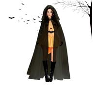 Générique Mantello di Halloween con cappuccio, mantello da con cappuccio, costume da fantasma lungo, mantello trasparente in tulle, costume da esibizione, mantello da mago per donna, sposa e