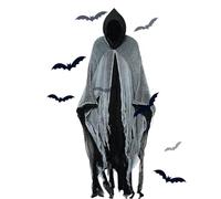Générique Mantello sinistro con cappuccio per adulti per Halloween - Capeline spaventoso adulto unisex con cappuccio | Costume Cosplay mantello per gioco di ruolo, festa e spettacolo sul palco