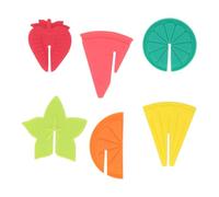 Générique Marcatori di - Pennarelli in silicone per bevande - 6 Pezzi Identificatori di Flauto da Champagne a Forma di Frutta, Etichette di per Festa, Matrimonio e