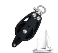 Générique Marine Pulley Block - Stainless Steel Rope Roller, Heavy Duty Sailing Hardware with Resistant Bearings, Smooth Rotazione System, Deck Rigging Accessory for Kayak Anchoring, Paddle Control