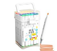 Générique Marker Pens, Coloring Art Markers, 3,35 x 3,35 in Double Tip Design, Quick Drying Ink, Crafts Use Stationery for 48 Colori vivaci, Sketching Journaling Tools, Scrapbooking Supplies