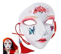 Générique Maschera da mascherata cinese - ABS rosso 18,5 x 16,5 cm, 100 g, copertura completa antica, bellezza artistica dipinta a mano, splendidi accessori per costumi, ideale per regali