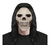 Générique Maschera scheletrata, maschera spaventosa in lattice traspirante per Halloween | coperta facciale adulta per cosplay, festa scolastica, accessorio per foto di ballo mascherato casa infestata
