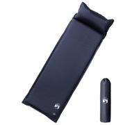 Générique Materasso autogonfiante 1 Persona con Cuscino Grigio | Schiuma a memoria di forma, valvola estesa, collegabile a letto matrimoniale, borsa di trasporto compatta