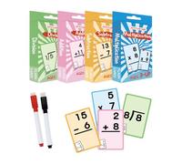 Générique Math Flash Cards for Kids - Dry Erase Moltiplicazione e divisione, 5-Star Math Skills Tool for Ages 6+, Reusable Classroom Learning Cards for Traveling & Home School
