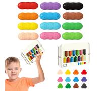 Générique Matite per le pastelli | Matite prescolari lavabili - Facile forma a pisello fornisce forniture d'arte 12 colori per viaggi scolastici Party Favors