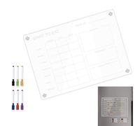 Générique Meal Planner - Meal Planning Board | Meal Planner Calendar | Meal Planner Magnetic with Weekly and Monthly View Clear Acrylic Meal Prep Calendar Planning Board with 6 Colorful Pens for Home
