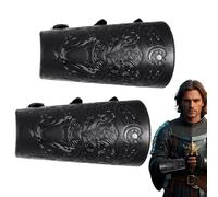 Générique Medieval Arm Guards, 1 paio di braccialetti per cosplay vintage, 17,5 cm, 17,5 cm, 1,89 cm, rinascimentale, cinturino per abiti medievali, multicolore, Nero