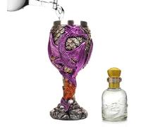 Générique Medieval Goblet Medieval Wine Chalice Goblets Chalice | Goblet, Medieval Dragon Wine Glass, 3d Embossed Dragon Stemmed Glass, Stainless Steel Wine Glass Ornament for Home Decoration