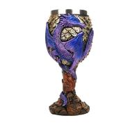 Générique Medieval Goblet - Stainless Steel 18 cm, Dragon Drinking Cup, Resin | 117 ml Capacity, Gothic Wine Chalice, Relief Pattern Stein For Gathering, Party Decor, Uffizi, Home, Fantasy Fans
