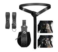 Générique Medieval Storage Pouch, Renaissance Belt Basket, Cosplay Waist Bag, Pu, Foldable Design, Lightweight Fabric, Black Color, for Fairs, Theater, Events Performances and Holiday Gatherings, Nero