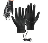 Générique Men Heated Gloves, Touchscreen Work Gloves, 9.4in Regolabili Temperature Settings, Outdoor Protection, Warm Thermal Mittens for Cycling, Hunting, Driving, Running, Winter Snow, Kitchen