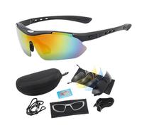 Générique Mens Cycling Glasses, Windproof Road Eyewear, Protective 5 Lens Goggles, 7,48 x 3,94 x 2,76 pollici, Polarized Sports Sunglasses, Ideal for Riding, Running, Fishing, Outdoor Adventure