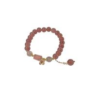 Générique Messaggio Perlato Regalo 8 Anelli Bracciale in Quarzo Fragola Donna Catena Regolabile con Prezioso Perfetto per Amore, Moda e Regali Placcato Mm Per Acciaio Bracciale, Taglia unica, Acciaio
