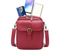 Générique Messenger Bag Small Leather, Portable Phone Purse, Stylish and Compact Pouch for Men and Women, 7,87 x 3,54 x 6,3 pollici Small Casual Purse with Adjustable Shoulder Strap for Everybody