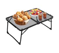 Générique Metal Beach Desk, Compact Grill Station, 23.6 x 15.7 inch Rust-Resistant Frame, Quick Fold Legs, Outdoor Folding Table for Cooking Tailgate Backyard Fishing Camping Use