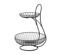 Générique Metal Fruit Basket, 2-Tier Iron Veggies and Fruit Storage Stand, Countertop Organizer per Kitchen, Pantry, Dining Table, Home, Ufficio, Buffet, Apartment, Hotel Use