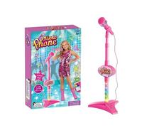 Générique Microfono a Piede per - Microfono Giocattolo per | Karaoke Portatile | Microfono per Macchina Da Karaoke con Supporto E Luci Da Palco Lampeggianti | Microfono Musical Portab