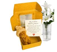 Générique Mini Bears,Peluche | Animale in peluche fatto a mano con tasca per carte per bambini, regalo di Natale, festa della mamma, San