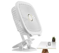Générique Mini ventilatore da scrivania | Clip multifunzionale su ventilatore da scrivania USB,Ventilatore da tavolo con clip su, design pieghevole e luce LED, per camera da letto, letto e veglia