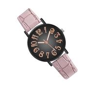 Générique Minimalist Watch, Korean Wrist Watch, Casual Ladies, Large Design, Elegant Alloy Case, Great for Small Wrists, Perfect for Leather Band Wear, Ideal Dress Occasioni, rosa, Se référer au