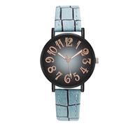Générique Minimalist Watch, stile coreano casual da donna, stile casual, 0,6 x 9,65 in Large with Second Hand, Arabic Numerals Dress for Small Wrists, Stylish Leather Band, Light Blue1, Se référer au
