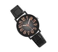 Générique Minimalist Watch, Wrist Watch, Ampio quadrante Second Hand, Arabic Dress, Numerals Casual for Small Wrists, Leather Band, Elegant Korean Style Ladies, 16 mm Strap, 9,65in, nero, Se référer