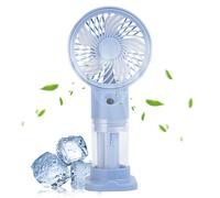 Générique Misting Fan, Handheld Water Mist Fan, 6.38 Inches Height Usb Ricaricabile Air Cooler, 3 Speeds Cooling Blower for Walking Sports Events Shopping Picnic Gym, White, Blue, Viola