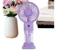 Générique Misting Fan, Handheld Water Mist Fan, 6.38 Inches Height Usb Ricaricabile Air Cooler, 3 Speeds Cooling Blower for Walking Sports Events Shopping Picnic Gym, White, Blue, Viola