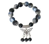 Générique Mm Frasi Anelli Butterfly Elephant Stone Pendente Bracciali Colorful Gradation Beaded Charm Braccialetti Per Donne Ragazza Estate Beach Jewelry Colori Mm Anelli, Taglia unica, Plastica