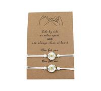 Générique Mm Scelta Naturale Anelli Girasole desiderio Bracciale Bohemien girasole sole fiore Bracciale per donne uomini estate amicizia spiaggia Bracciale Braccialetti Amanti Blu Naturale Gioielli