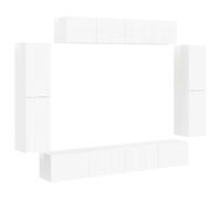 Générique Mobile TV da parete 8 pc Bianco Lucido Modulare | Linee pulite, design minimalista, tinta neutra versatile, struttura robusta, uso comune