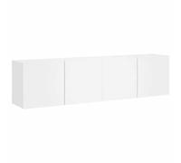 Générique Mobili TV da parete, 2 pezzi, 80 x 30 x 41 cm, colore: Bianco | Legno ingegneristico, superficie liscia, resistenza all'umidità, fissaggio a parete, archiviazione multimediale