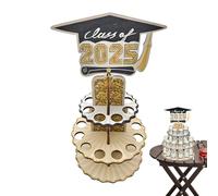 Générique Money Roll Holder, Class of 2025 Cash Cake Kit, Wooden Double Layer Design with 20 Holes, Graduation Party Supplies, for Congrats Grad College Ceremony Decoration