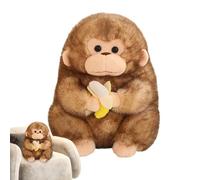 Générique Monkey Stuffed Animal - 11.8 inch Cute Soft Doll, Adorable Plush Monkey Holding A Banana, Fun Toy for Kids, Perfect for Birthday, Living Room, Sofa, Bedroom, and Bedside Table Decor