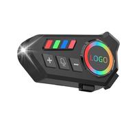 Générique Motorcycle Helmet Headphones, Bluetoot Communication System, 3,27 x 1,65 x 1,1 pollici, supporto assistente vocale, LED Light Feature, Waterproof Noise-Canceling Earphones for Riding Use