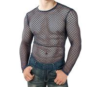 Générique Muscle Top Pullover Shirt Pantaloncini Casual Summer Sleeves Men's Mesh Camicetta Uomo, Marina, L