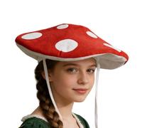 Générique Mushroom Hat For Adults - Oversized Plush Mushroom Costume Hat | Wide Brim Cosplay Accessory | Funny Beret Cap With Spotted Design, Lightweight Comfortable For Teens Men Women