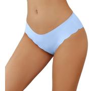 Générique Mutandine da donna senza cuciture basse in pizzo morbido leggero e trasparente, ideali per un uso quotidiano confortevole, azzurro, L